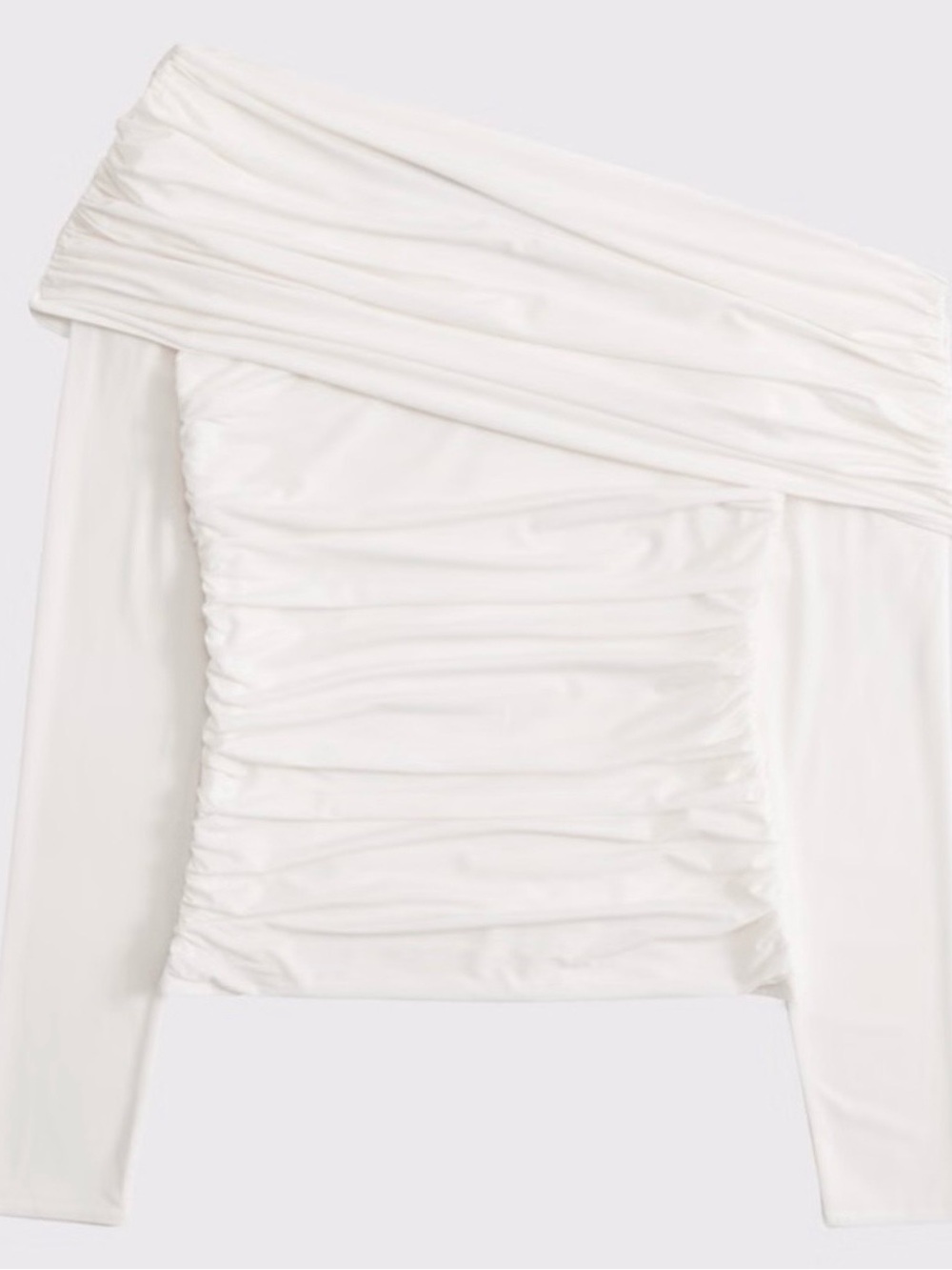 Abercrombie Off-Shoulder Ruched White Top